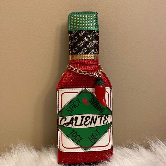 NWT ALDO Saucy Hot-Sauce Crossbody Bag - Black & Red - Picture 5 of 14